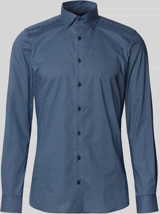 Olymp Level 5 Slim Fit Business-Hemd mit Kentkragen in Marine, Größe 40
