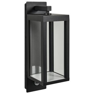 Beliani L&aacute;mpara Led De Pared Exterior Estilo Moderno Con Sensor De Movimiento De Aluminio Negro Inver