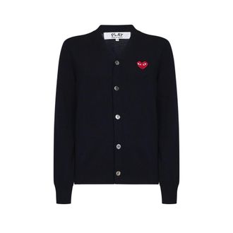 Comme Des Gar&ccedil;ons Cardigans, female, Black, Size: XS N008 Heart Cardigan