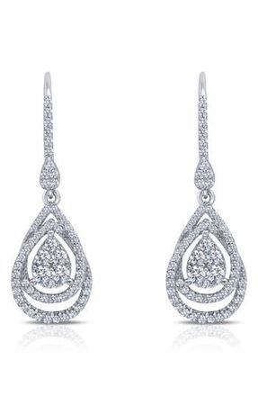 Lafonn Simulated Diamond Pear Drop Earrings in Silver at Nordstrom Rack