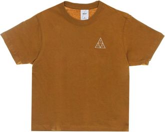 HUF T-Shirts, female, Orange, Size: XS Embroidered Triangle Relax Tee Burnt Orange