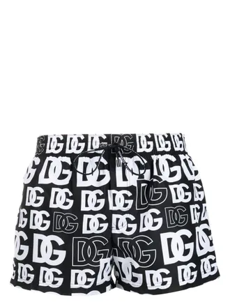 Dolce & Gabbana logo-print swim shorts - men - Polyester/Polyester/Spandex/Elastane - 3 - Black