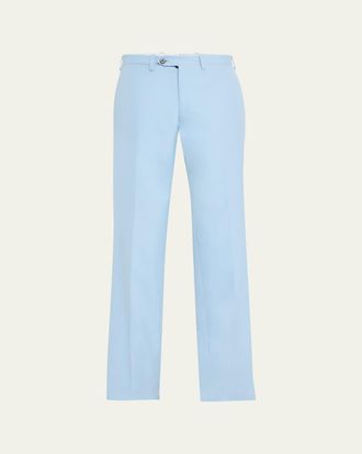 Kiton Mens Flat-Front Twill Pants