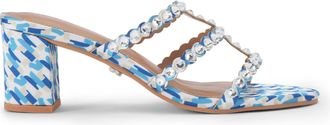 Carvela Womens Confetti Block Sandals - Blue Fabric - Size UK 6