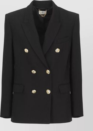 Elisabetta Franchi double breasted blazer peak lapel collar