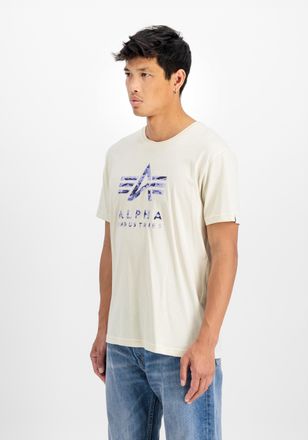 Alpha Industries T-Shirt ALPHA INDUSTRIES Camo Puff Print T-Shirt, Herren, Gr. XXL, weiss (vintage wei&szlig;), Obermaterial: 100% Baumwolle, Shirts T-Shirt