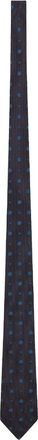Saint Laurent Navy Blue Jacquard Pattern Tie