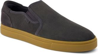 Toms Baja Leather Slip-On Sneaker in Dark Grey at Nordstrom, Size 10.5
