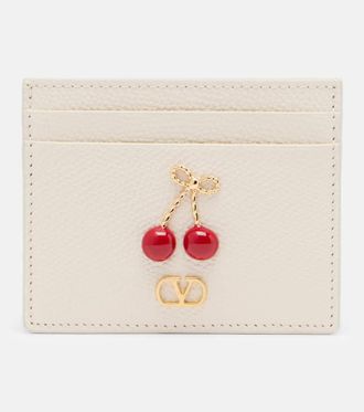 Valentino Garavani Embellished leather card holder