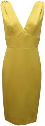 Sandro Ferrone Midi Dresses, female, Yellow, M, Silk Lime Dress