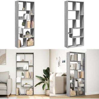 vidaXL Libreria Divisorio Grigio Sonoma 67x25x161,5 cm in Truciolato - Truciolato - Organizzazione spazio