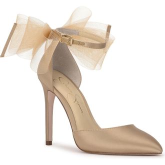 Jessica Simpson Phindies Ankle Strap Pointed Toe Pump in Champagne at Nordstrom Rack, Size 7.5