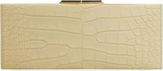Saint Laurent Midnight Leather Clutch - female - Saint Laurent - Clutches - Beige - ONE SIZE - Bags