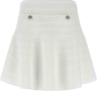 Self Portrait White Pointelle Skirt