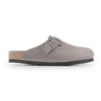 Birkenstock Boston BS Oiled Leather Unisex Slip On Sandals - Iron - Size:UK 7.5