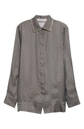 Golden Goose Journey Floral Pajama Shirt in Moon Mist at Nordstrom, Size Large