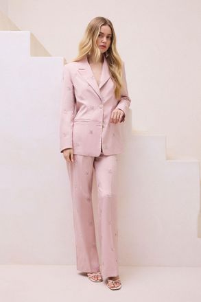 Oasis Womens Embellished Trouser - Pink - Size 16 UK