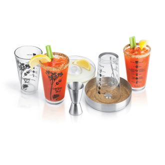 Final Touch Final Touch 7-Piece Caesar Cocktail Set, 4 Glasses, Rimmer & Jigger, 15 oz Each