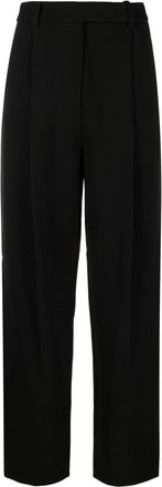 Self Portrait high-waist straight trousers - women - Viscose/Polyester/Spandex/Elastane/Polyester - 10 - Black