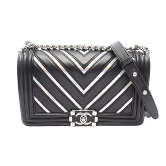 Chanel Pre-owned Vintage Schoudertas - Dames - Pre-owned - Zwart - Maat: ONE Size Leer