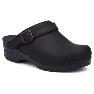 Dansko Womens Ingrid Open Back Clogs In Oiled Black