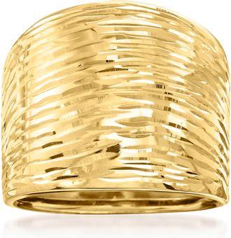 Ross-Simons Italian 14kt Yellow Gold Diamond-Cut Dome Ring