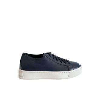 Santoni Blue Leather Women Womens Sneaker
