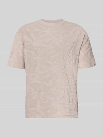 Boss Orange by Hugo Boss BOSS Orange Regular Fit T-Shirt aus Baumwoll-Mix Modell TE_FLOWER in Sand, Gr&ouml;&szlig;e XXXL