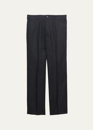 Prada Mens Wide-Leg Linen Pants