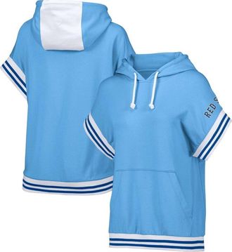 Lusso Womens Lusso Light Blue Boston Red Sox Mabel Tri-Blend Short Sleeve Pullover Hoodie at Nordstrom, Size Xx-Large