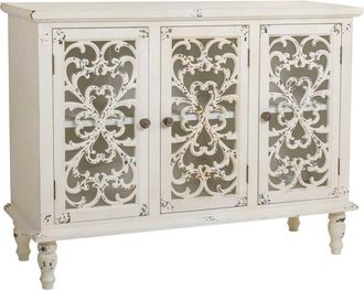 Wanderlust Deco Aparador de madera de 3 puertas blanco