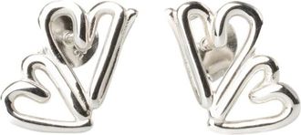 Bar Jewellery Earrings, female, Gray, ONE SIZE, Two Hearts Earrings