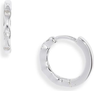 Argento Vivo Sterling Silver Cubic Zirconia Huggie Earrings at Nordstrom Rack