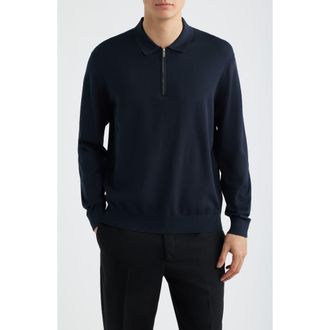 Theory Quarter Zip in Light Bilen Polo in Dark Eclipse at Nordstrom, Size Xx-Large