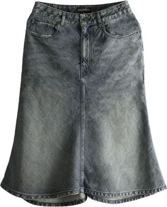 Balenciaga Dames, Rokken, Blauw, Maat: S Katoen