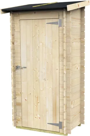 Alce Caseta De Jard&iacute;n Adosada Bh16 Arturo 98x64 De Madera De Abeto Natural 16 Mm Con Puerta Simple, Techo Y Suelo De Machihembrado, Montaje F&aacute;cil, Tratamie