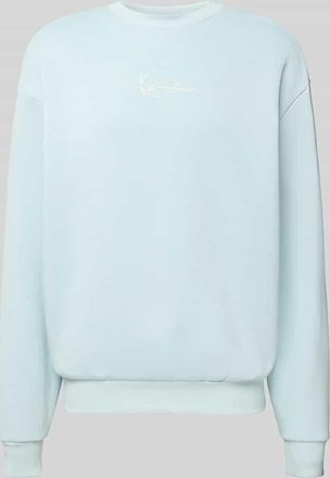 Karl Kani Sweatshirt mit Label-Stitching in Hellblau, Gr&ouml;&szlig;e XXL