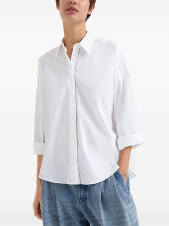 Brunello Cucinelli Brunello Cucinelli Womens Cotton Shirt - White - Size Medium