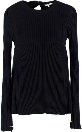 Helmut Lang Black Ribbed Bow Detail Backless Top Size XS