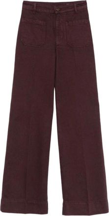 Victoria Beckham Wide Jeans - Dames - Loose Fit Jeans - Paars - W27 - Jeans