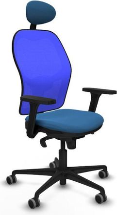 Piqueras y Crespo Jorquera Sincro Malla Azul Similpiel Azul Claro Brazos 3d Base Nailon Cabecero Fijo Ruedas 65mm Engomada