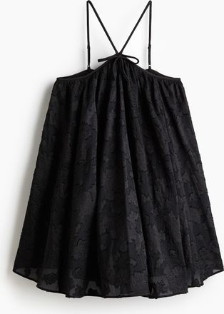 H&M Trägerkleid aus Jacquardstoff - Schwarz