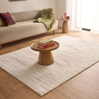 Sweeek Alfombra interior lisa blanca