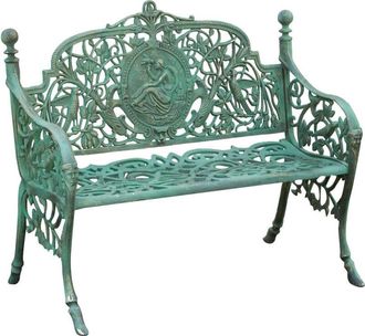 Biscottini International Banco De Jard&iacute;n De Hierro Fundido 105x62x90 Sof&aacute; De Exterior Banco Liberty Con Reposabrazos Silla De 2 Plazas Banco De Hierro