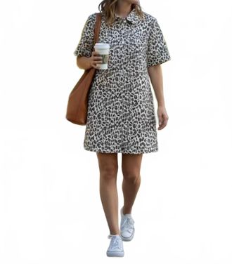 Entro Leopard Mini Dress In Ecru
