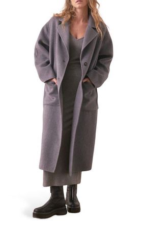 Marine Layer Colette Oversize Double Face Longline Coat in Grey Heather at Nordstrom, Size Small