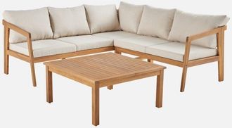 Sweeek Conjunto de muebles de jardín para rincón en acacia, 5 plazas