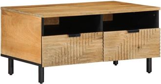 vidaXL Mesa De Centro Madera Maciza De Mango Marr&oacute;n 80x54x40 Cm Vidaxl
