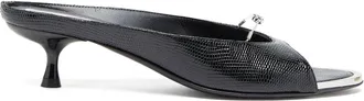 Diesel D-Diams - Leather mule with floating Oval D - Moccasins and Mules - Woman - Black