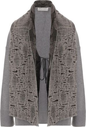 Niccol&ograve; Pasqualetti Open-Front Wool And Cashmere Sweater With Embroidered Shawl